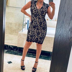 Haute Hippie Black Lace Bodycon Sheath Dress - Small